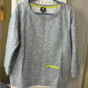 Jones New York Gray Sweatshirt with Neon Accent